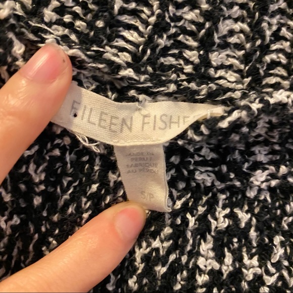 Eileen Fisher Black and White Crewneck Sweater - Picture 6 of 9